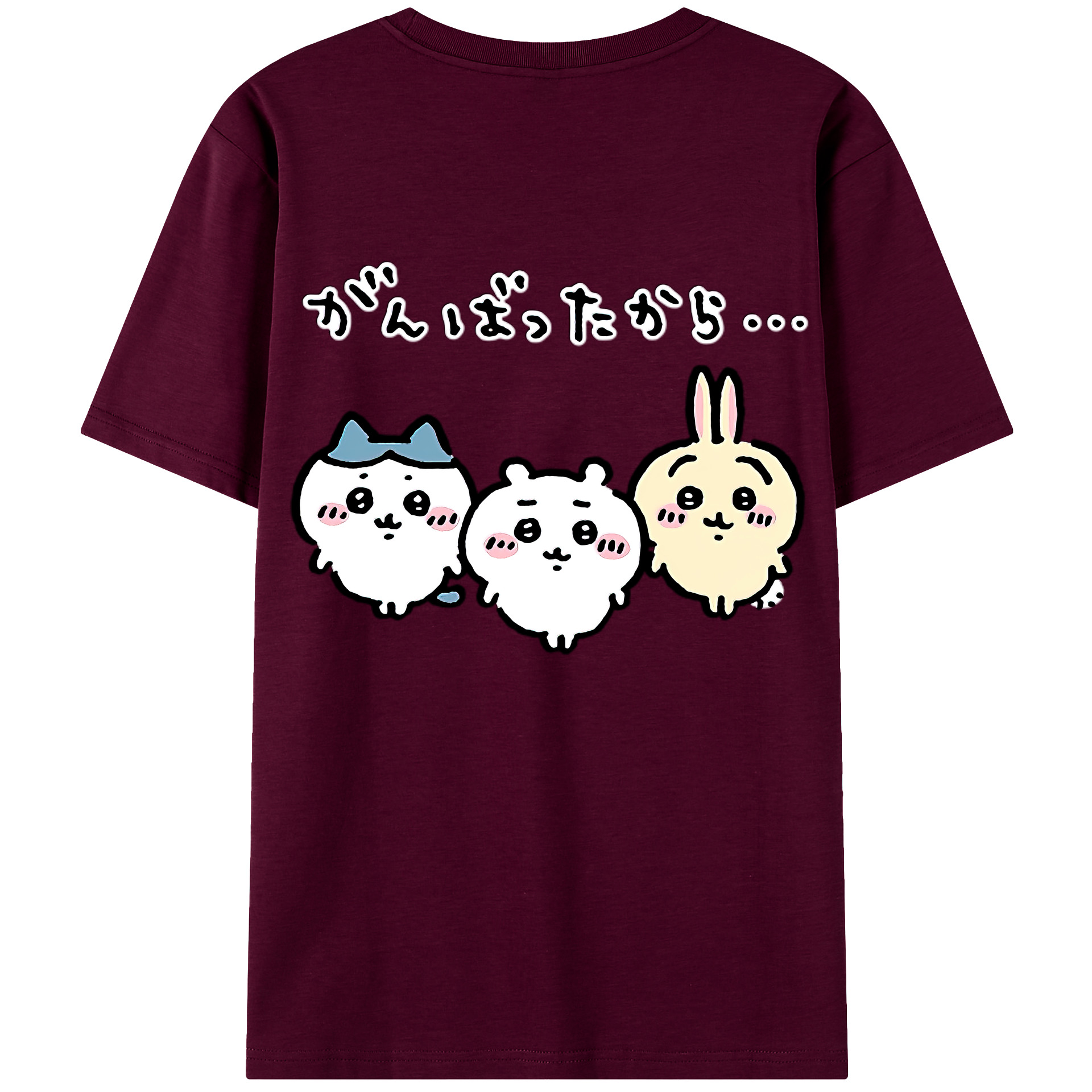 （画像用） ちいかわ ハチワレ Chii-kawa hachiware レディース半袖Tシャツ(バックプリント)